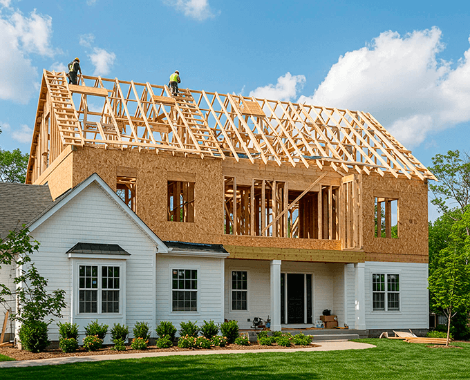 Garage conversion with living space added above