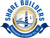 Blue and gold logo for the Shore Builders Association of Central New Jersey